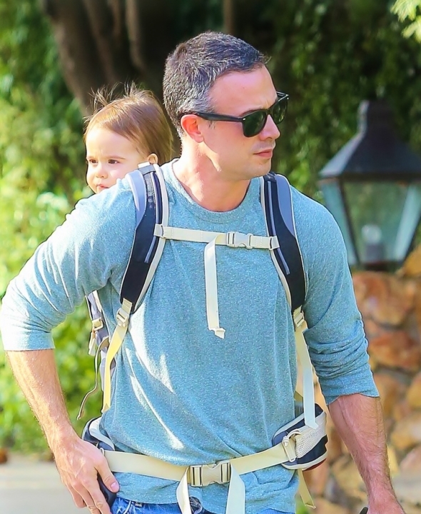 *EXCLUSIVE* Freddie Prinze Jr and baby Rocky James go for a walk